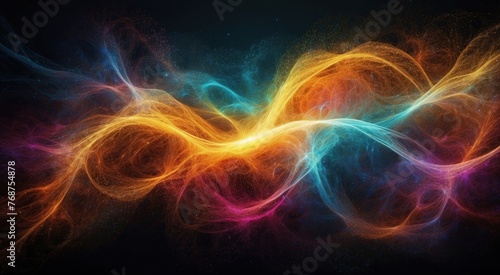 Radiant Spectrum of Shimmering Particles  Abstract Colorful Background