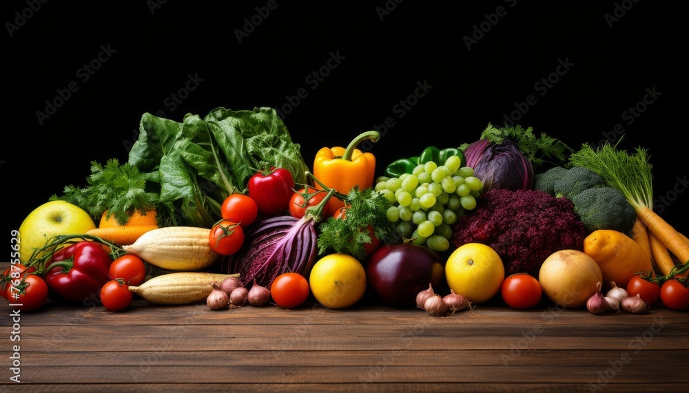 Fresh vegetables and fruits in the background Fresh vegetables and fruits in the background