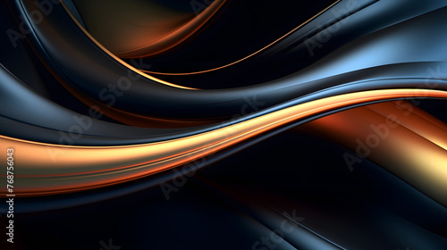 Digital chrome metal wavy curve abstract graphic poster web page PPT background