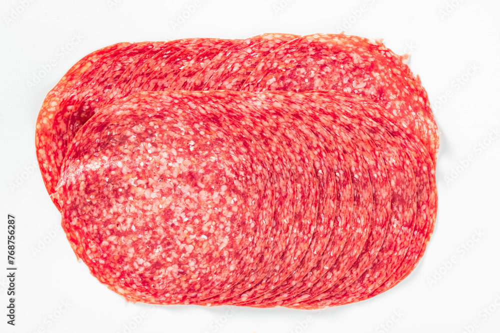 Fototapeta premium hungarian salami on the white background