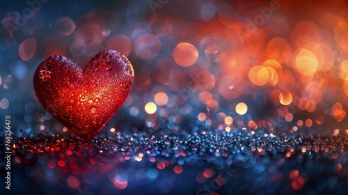 Two Red Hearts on Table