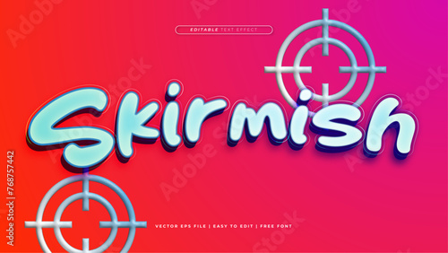Red blue and pink skirmish 3d editable text effect - font style