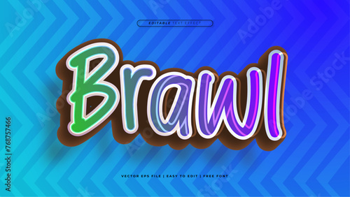 Blue green and purple violet brawl 3d editable text effect - font style