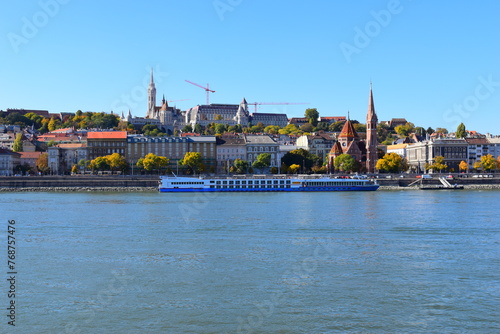 Budapest, Hungary - Oct 23, 2021: The impressive buildings and surrounding areas of this historical capital city.