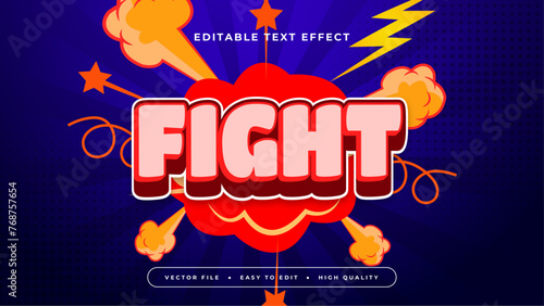 Orange red and blue fight 3d editable text effect - font style