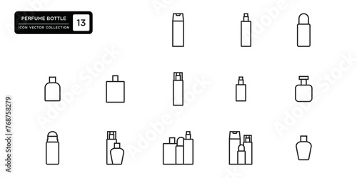 Perfume bottle icon collection, vector icon templates editable and resizable