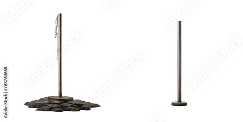 set of pole isolated on transparent background