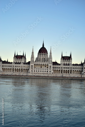 Budapest  Hungary - Oct 23  2021  The Hungarian Parliament Building. The Parliament of Budapest is the seat of the National Assembly of Hungary  a notable landmark of Hungary. This was during Covid 19