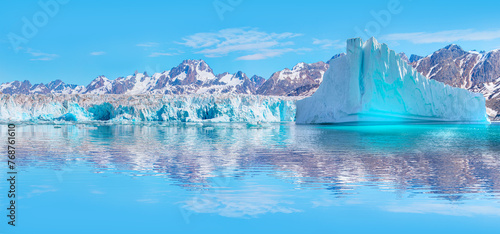 Knud Rasmussen Glacier near Kulusuk - Greenland, East Greenland photo