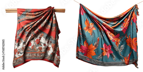 set of sarong isolated on transparent background