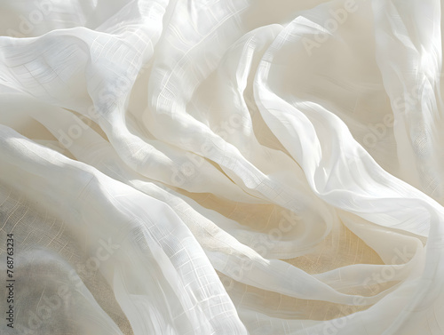 White linen fabric texture. High-resolution