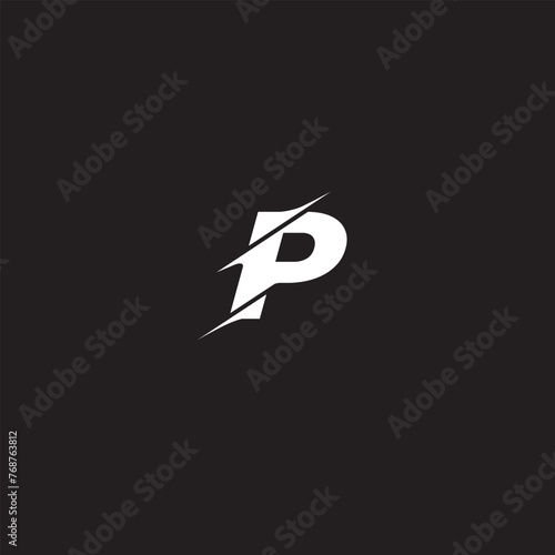 Initial letter P logo and wings symbol. Wings design element, initial Letter P logo Icon, Initial Logo Template
 photo