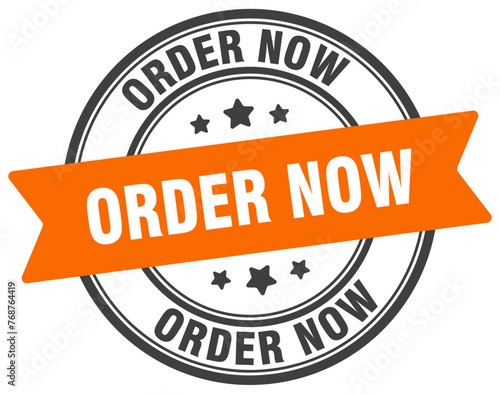 order now stamp. order now label on transparent background. round sign