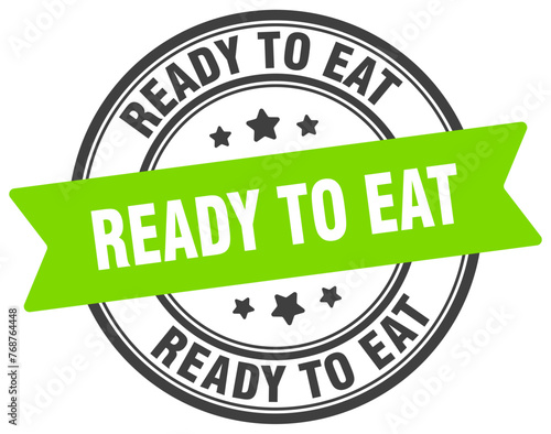 ready to eat stamp. ready to eat label on transparent background. round sign