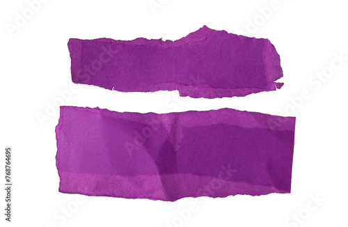 Ripped purple paper isolated on transparent background, torn paper png