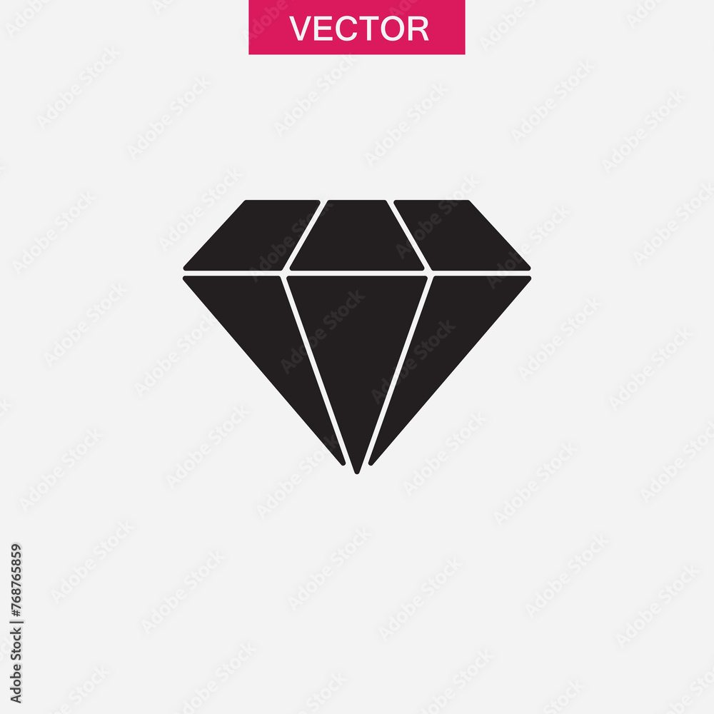 Diamond black icon, Gemstone symbol, flat logo illustration on white background..eps Diamond black icon, Gemstone symbol, flat logo illustration on white background..eps
