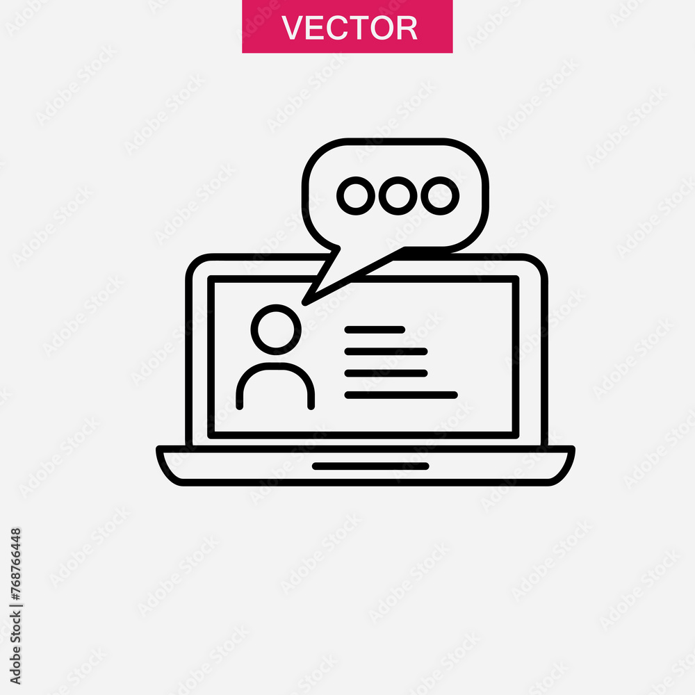 Online consulting vector line icon, vector flat trendy style illustration on white background..eps Online consulting vector line icon, vector flat trendy style illustration on white background..eps
