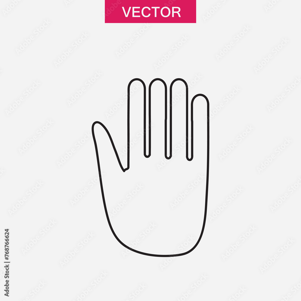 Palm, Hand icon vector, flat liner illustration on white background..eps Palm, Hand icon vector, flat liner illustration on white background..eps