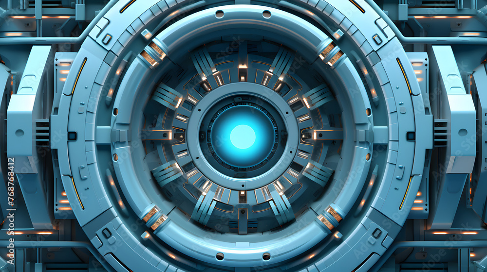 Fototapeta premium Digital technology mechanical lens gear abstract graphic poster web page PPT background