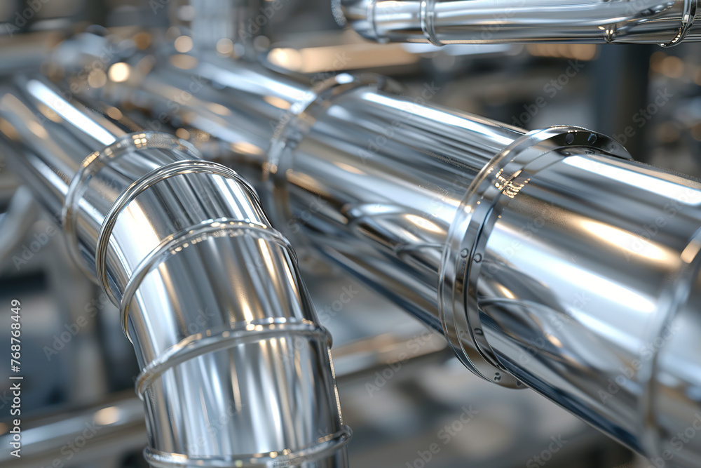 Modern Polished Industrial Pipeline Network Modern Polished Industrial Pipeline Network