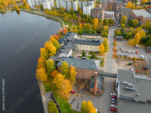Oulu river at fall, Finland