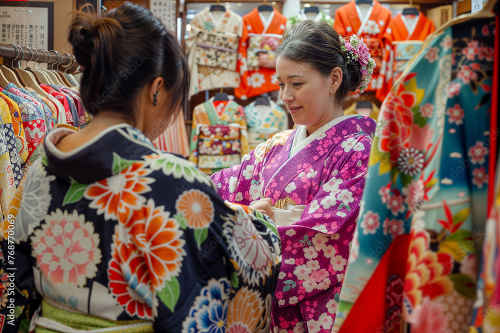 日本の伝統を体験する外国人観光客