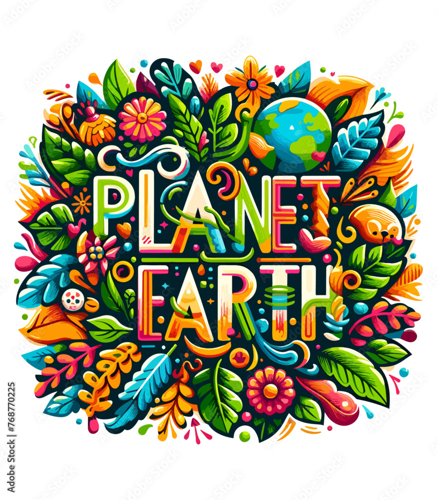 Earth day vector graphics typo 