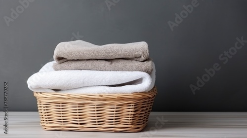 Stack of folded clean towels