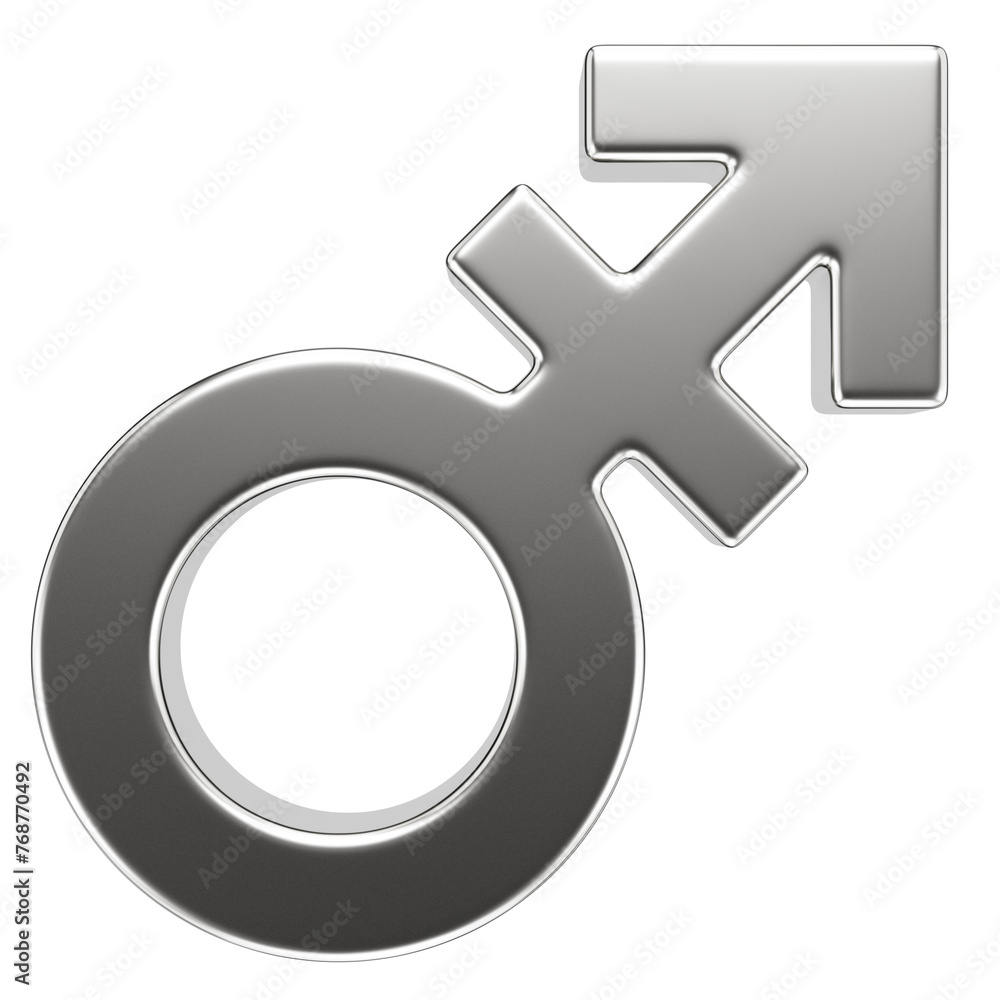 Transgender 3d icon with metal texture. Chrome gender diversity sign isolated on transparent background. Transgender 3d icon with metal texture. Chrome gender diversity sign isolated on transparent background.