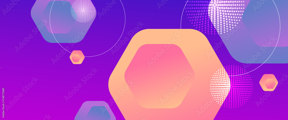 Orange peach and purple violet simple abstract gradient banner with geometric shapes. For business banner, formal backdrop, prestigious voucher, luxe invite, wallpaper and background