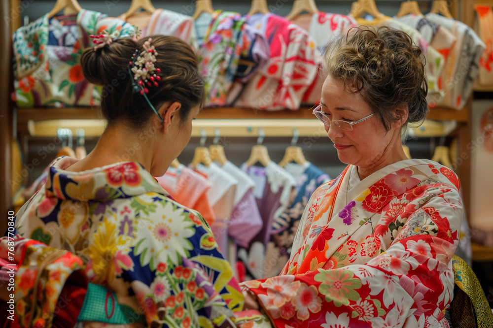 日本の伝統を体験する外国人観光客