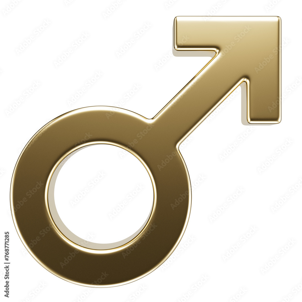 Male symbol 3d icon with golden texture. Gender symbol isolated on transparent background. Male symbol 3d icon with golden texture. Gender symbol isolated on transparent background.