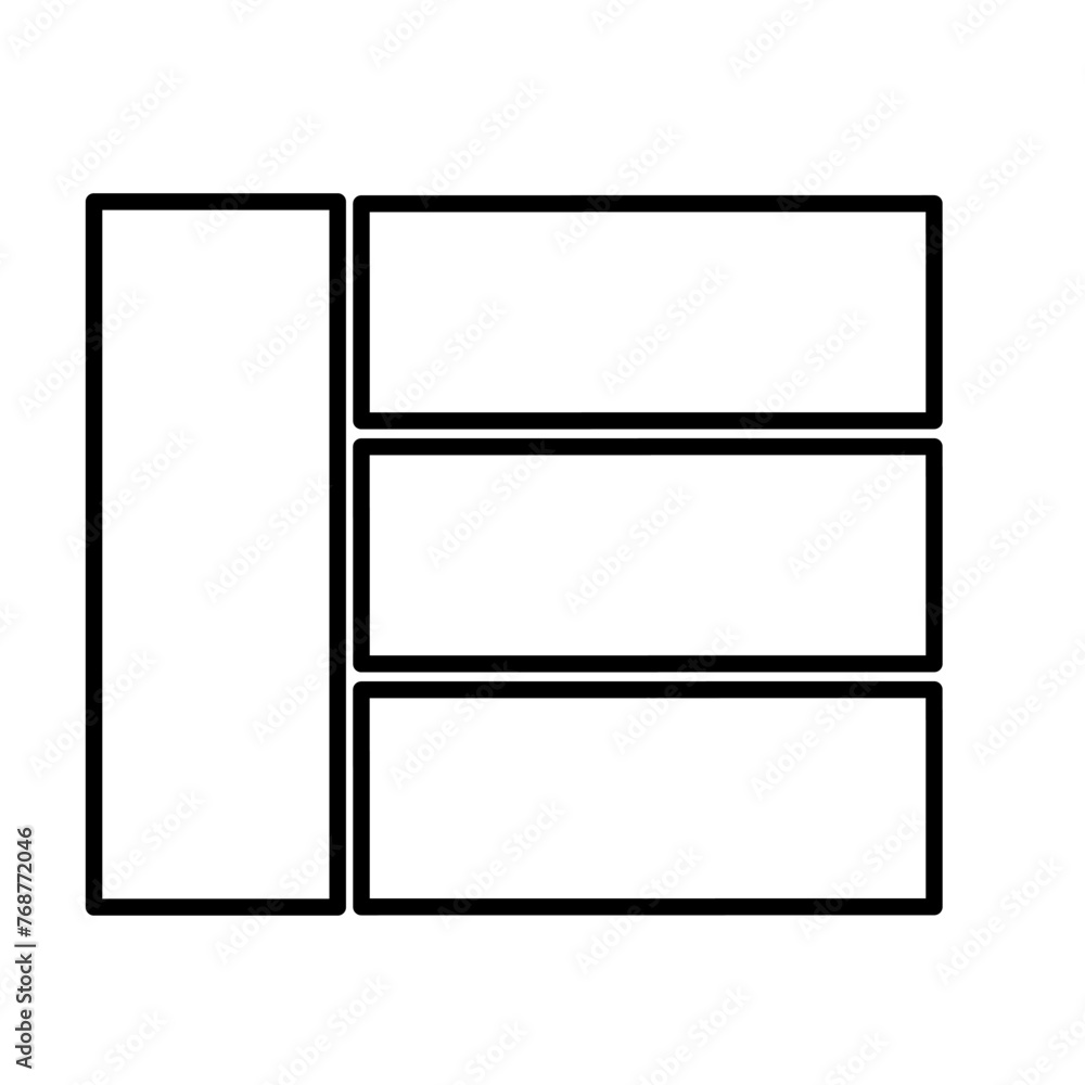 4 square lineal icon isolated on white background 4 square lineal icon isolated on white background