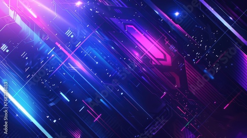 Neon futuristic background: A dynamic blend of futuristic elements and neon lights. Ideal for club events, ads, or shows, cyberpunk aesthetics and vibrant colors