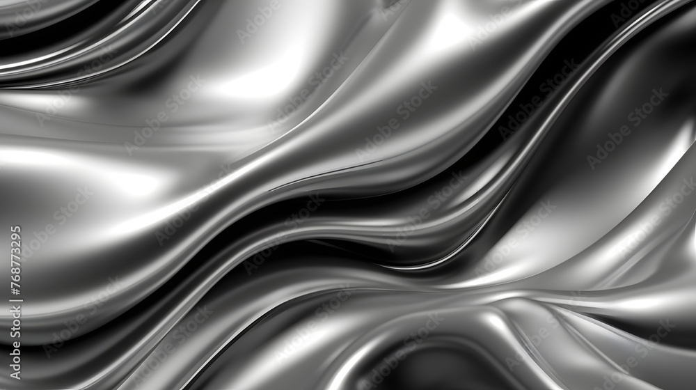 Fototapeta premium Digital silver wave curve sculpture abstract graphic poster web page PPT background