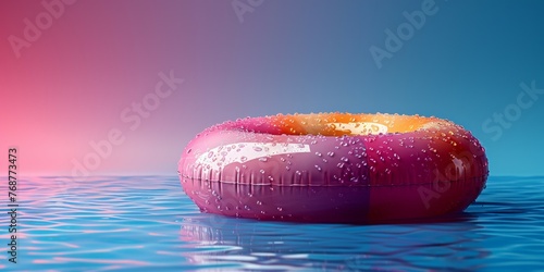 Inflatable ring on the water