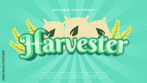 Beige and green harvester 3d editable text effect - font style
