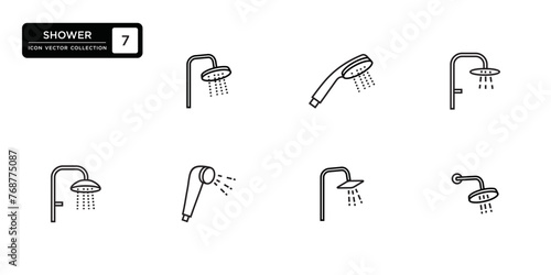 Shower icon collection, vector icon templates editable and resizable