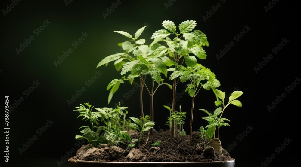 Potted Plant on Table Generative AI Potted Plant on Table Generative AI