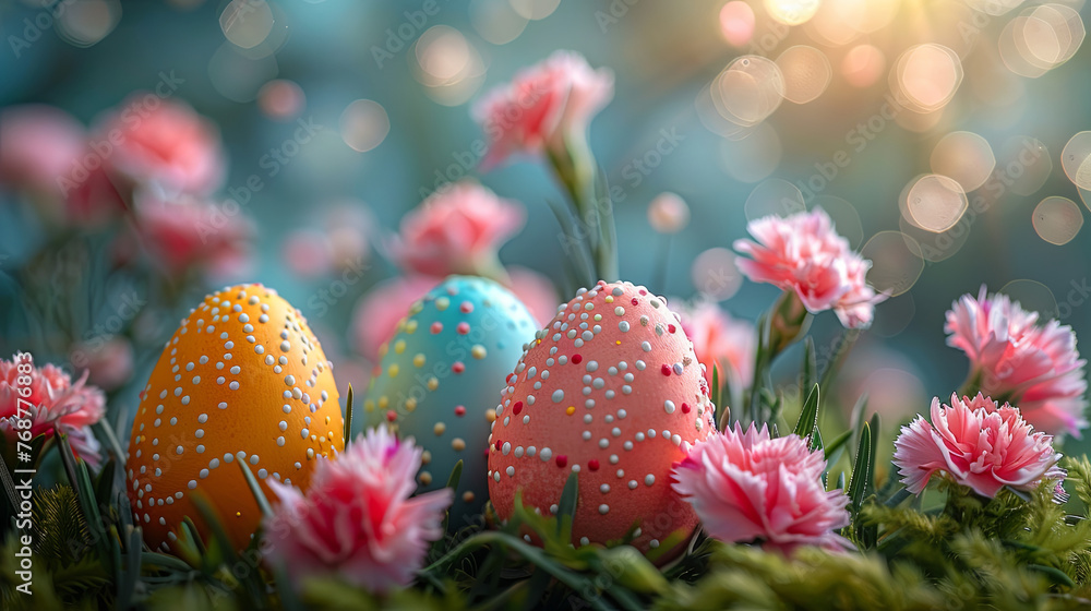 easter eggs and flowers easter eggs and flowers