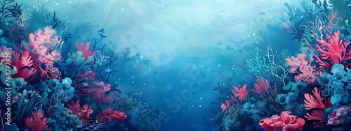 split background with an underwater theme, using shades of aquamarine and deep sea blue.