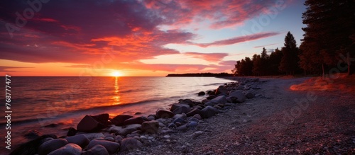 Tranquil sunset at the beac...