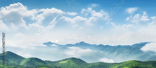 Beautiful scenic green moun...