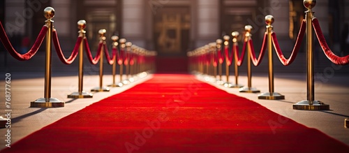 A luxurious red carpeted wa...