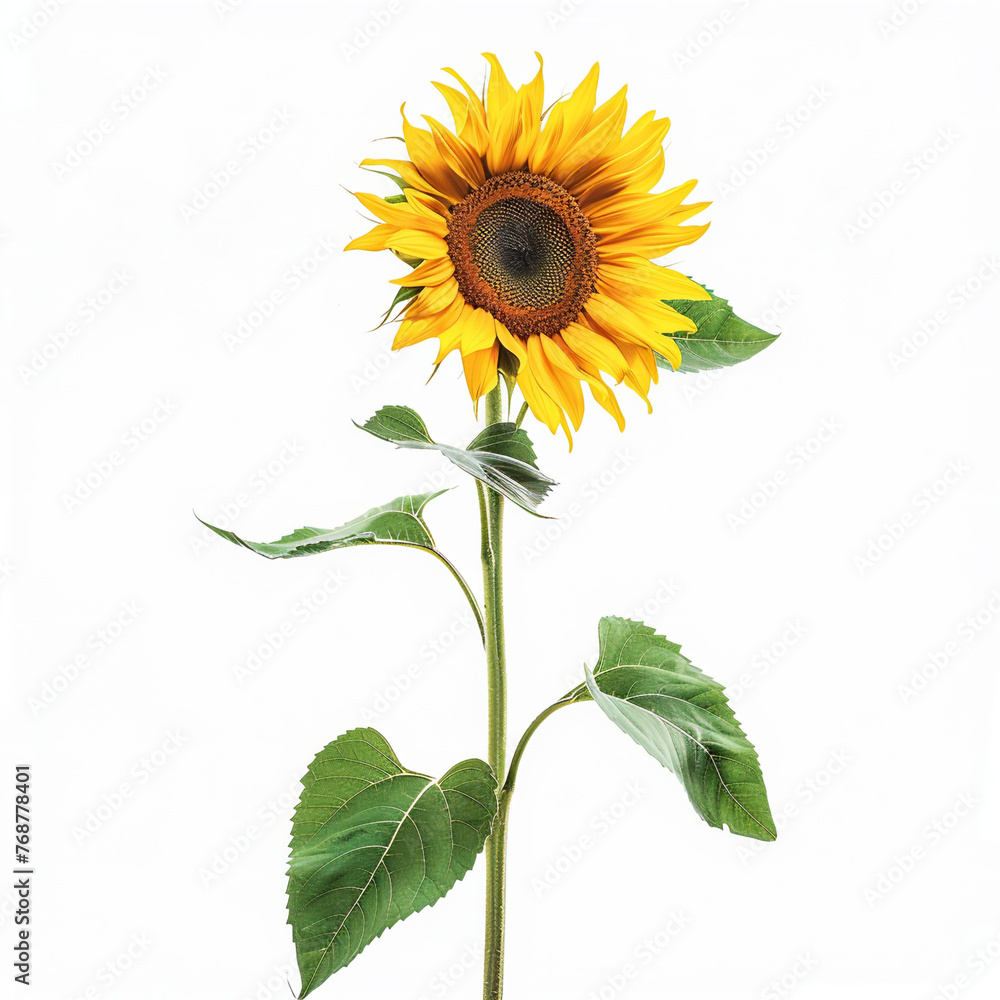 Fototapeta premium sunflower isolated on a white background, AI Generative.