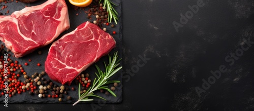 Two uncooked pieces of meat...