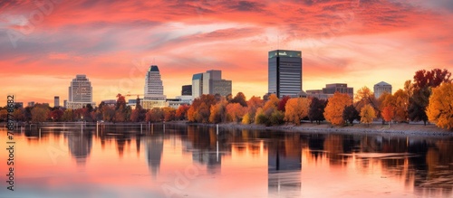 City skyline with buildings...