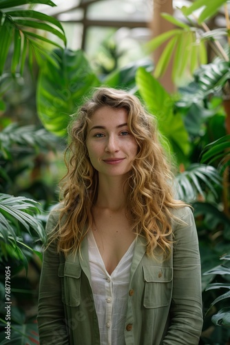 Professional Photography of a Sustainability Blogger Promoting Eco-Friendly Lifestyle Choices  Generative AI