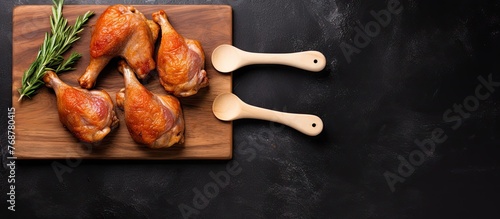 Fresh raw duck drumsticks a...