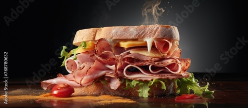Sandwich delicatessen ham w...